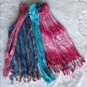 Set of Four pretty sparkly scarves